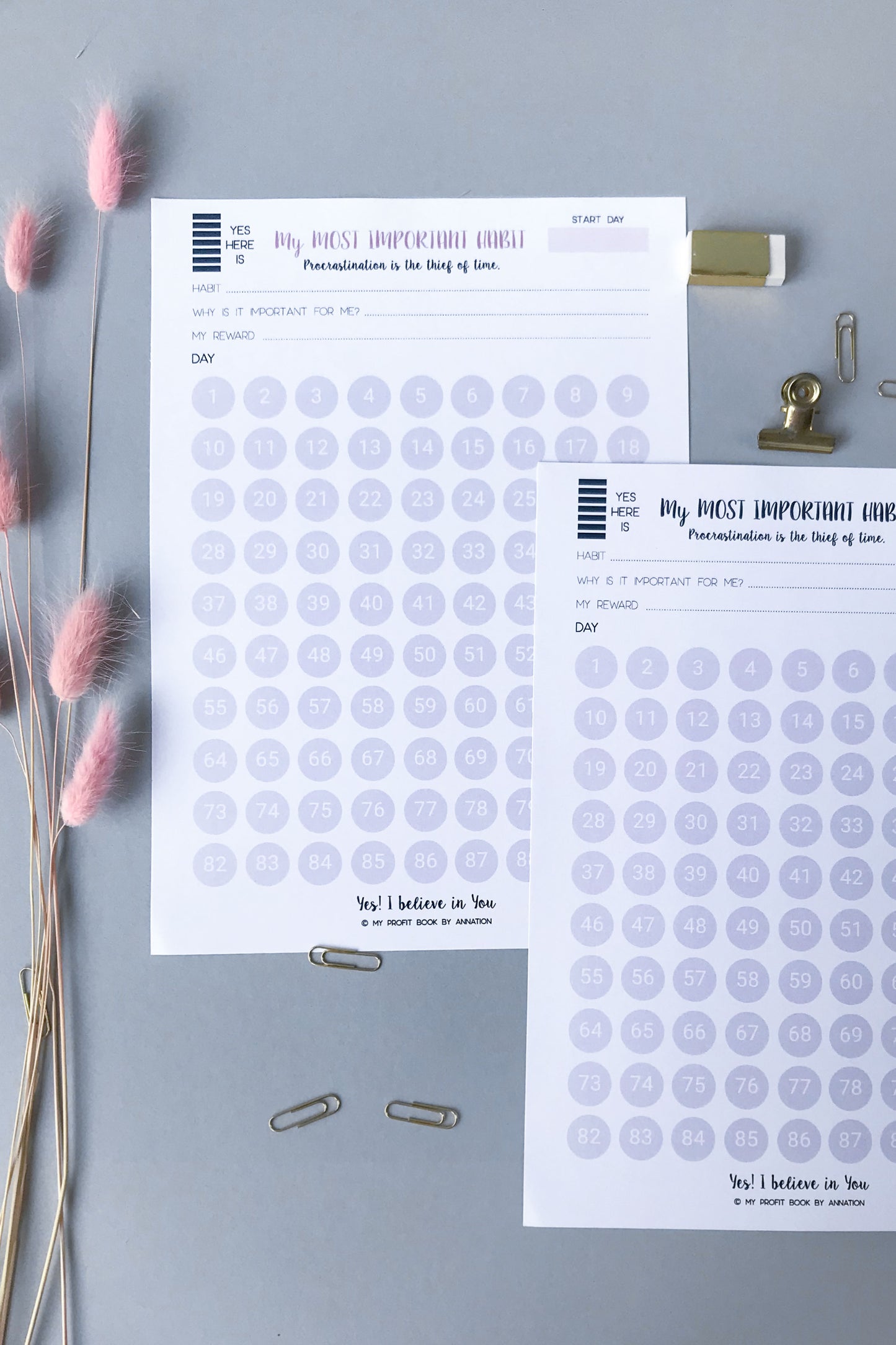 HABIT TRACKER - 90 DAYS PDF template