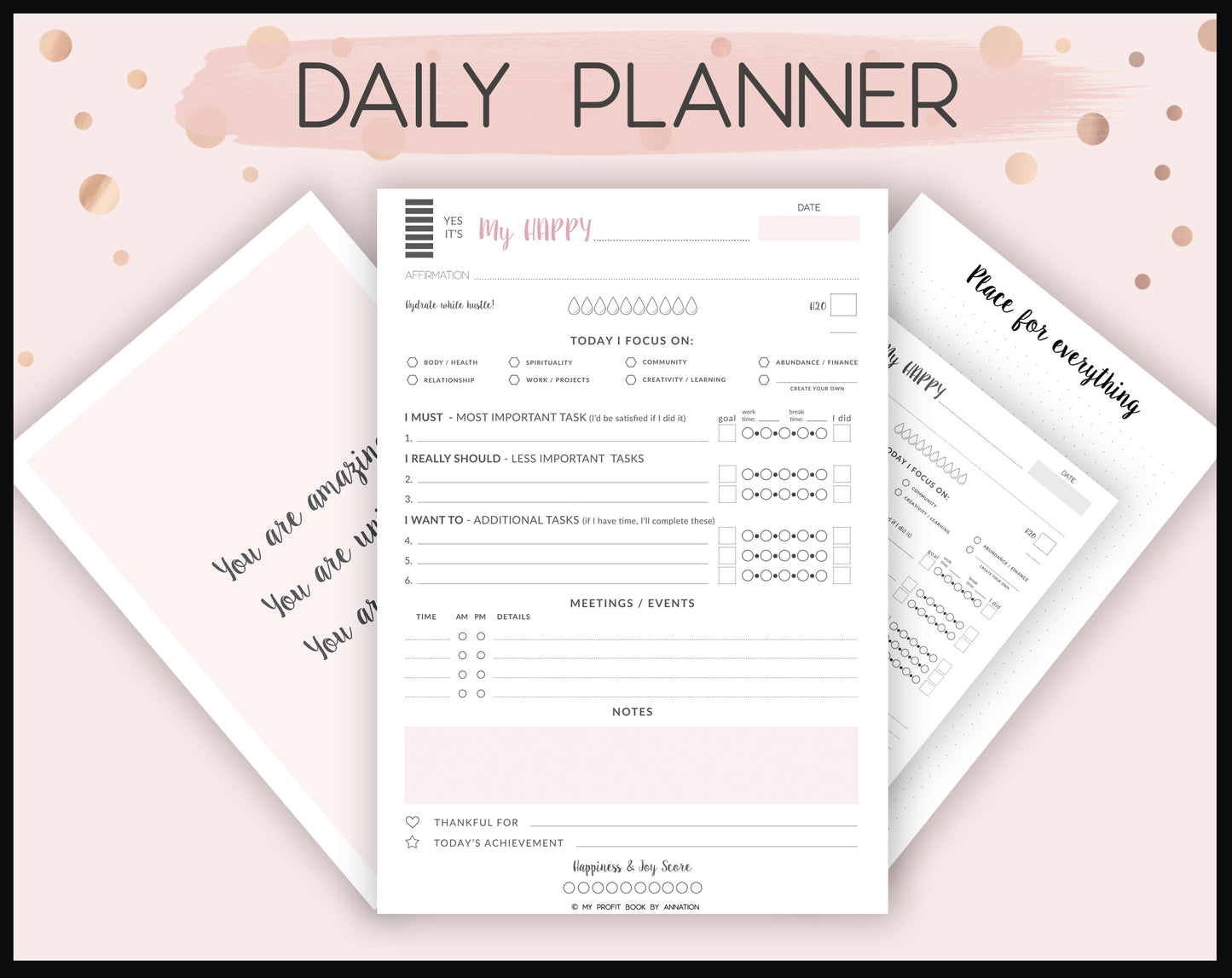 DAY PLANNER I PDF TEMPLATE