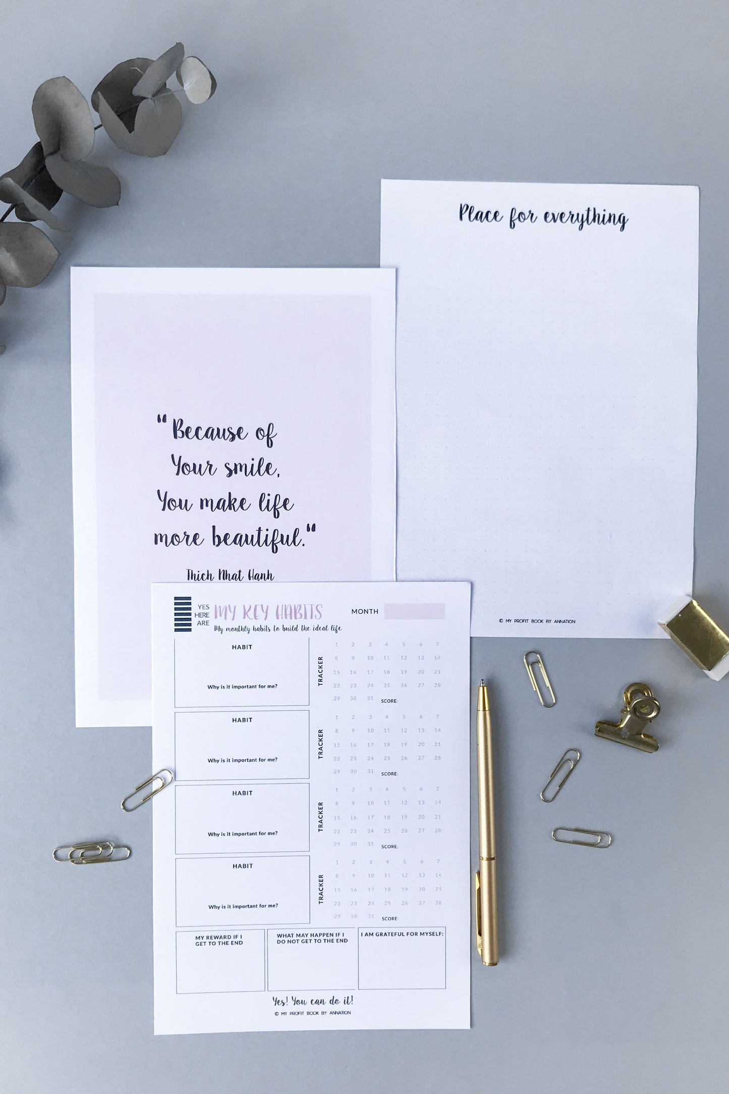 HABITS TRACKER I PDF template