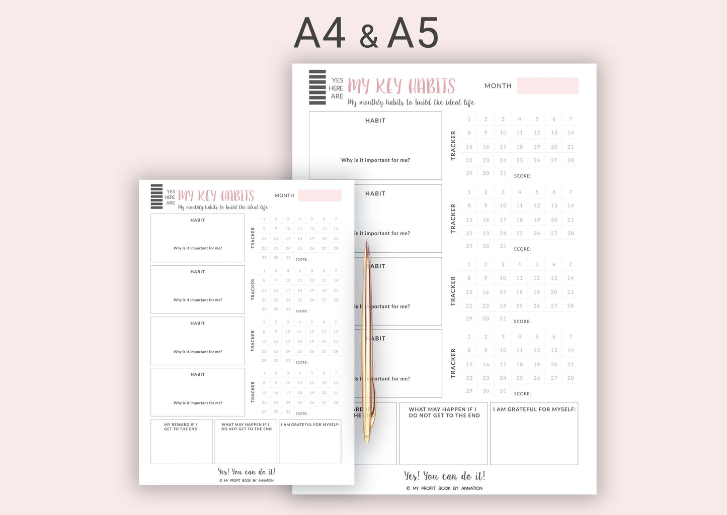 HABITS TRACKER I PDF template