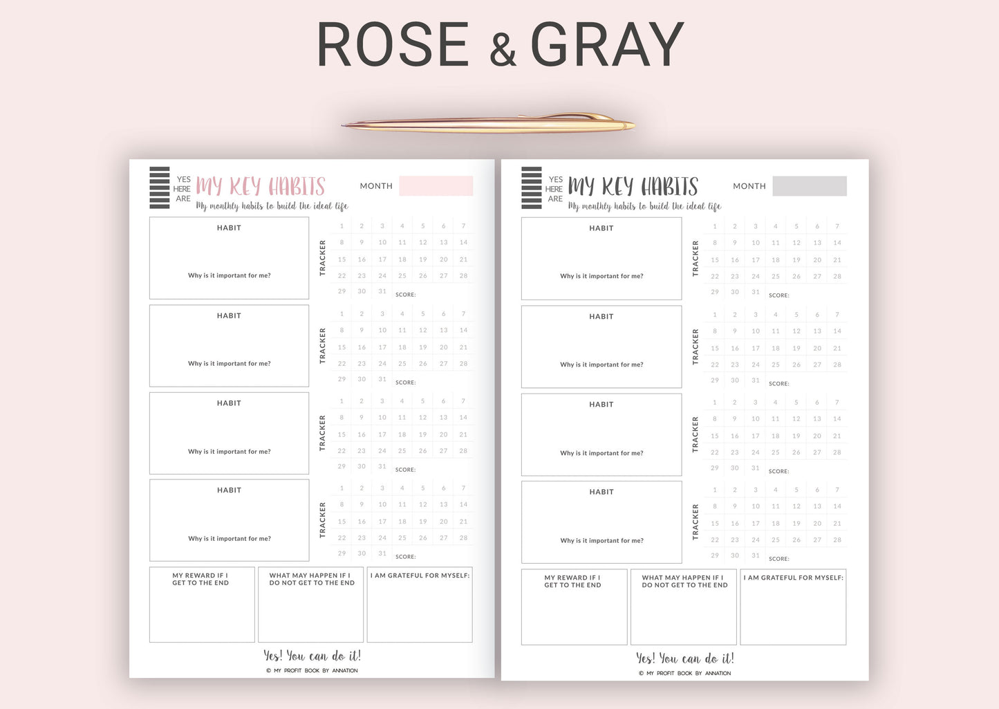 HABITS TRACKER I PDF template