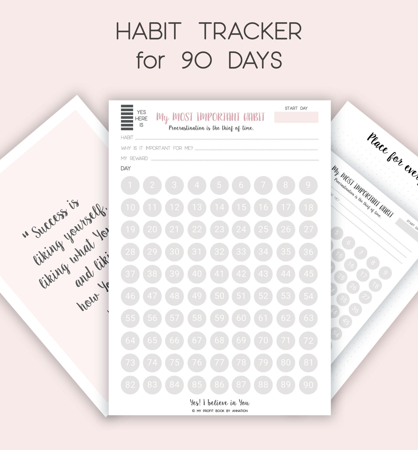 HABIT TRACKER - 90 DAYS PDF template