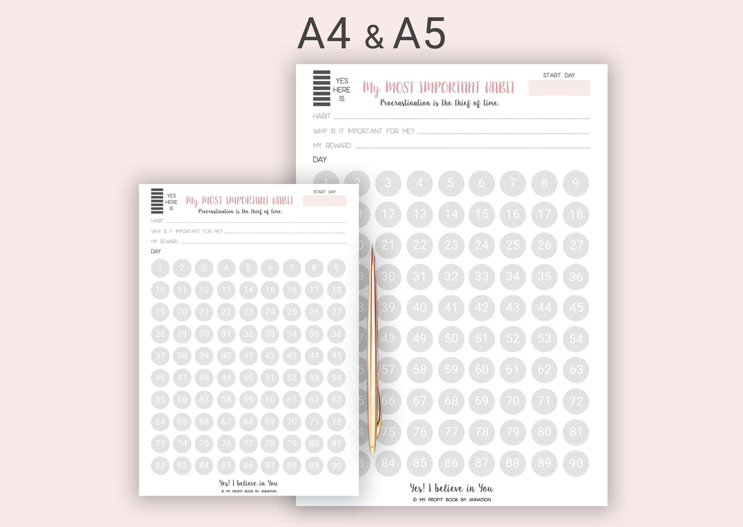 HABIT TRACKER - 90 DAYS PDF template