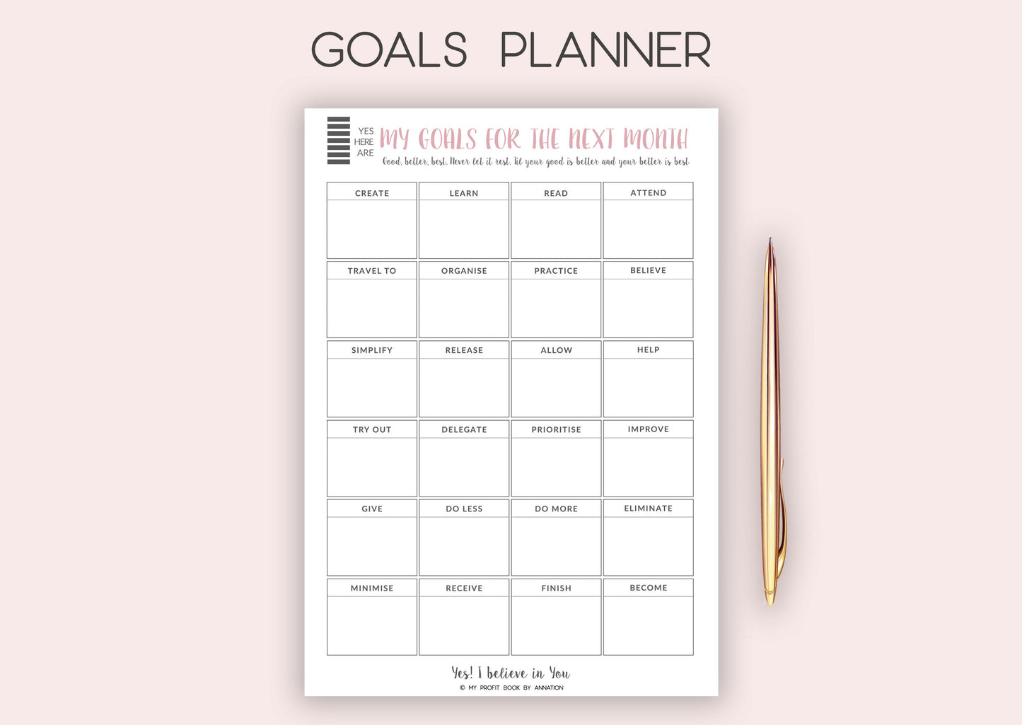 GOALS PLANNER II PDF template